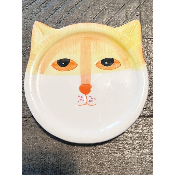 Kitty Cat Coasters Trinket Plate 2001 Bandwagon Ceramic Set of 5 - Picture 6 of 8